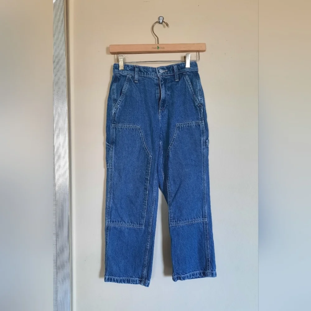 Old Navy Girls High Rise Built Tough Carpenter Utility Denim Blue Jeans